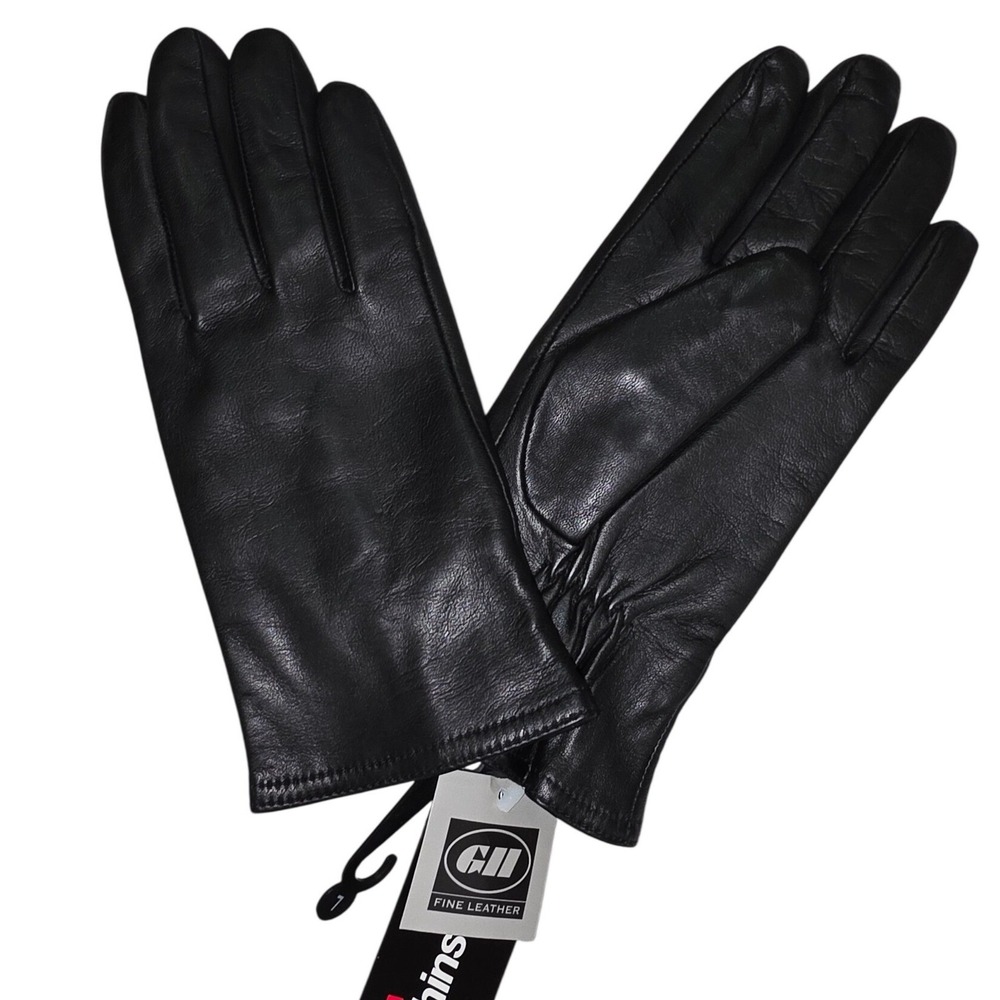 GII Womens Black Fine Leather Gloves 3M Thinsulate Insulated Size L NWT